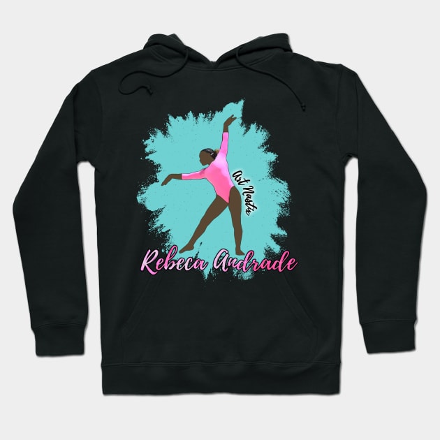 Rebeca Andrade Silhouette Art Hoodie by Art Nastix Designs